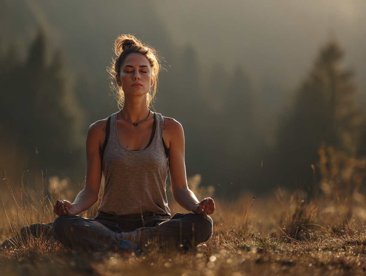 Meditácia v prírode s člověkem rôzneho veku